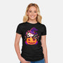 Kitten Witched Pumpkin-Womens-Fitted-Tee-Vallina84