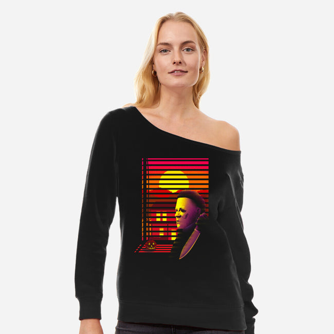 Nostalgia Shape Killer-Womens-Off Shoulder-Sweatshirt-Donnie