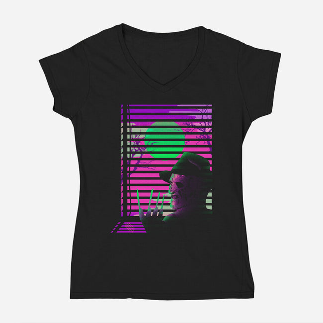 Nostalgia Nightmare-Womens-V-Neck-Tee-Donnie