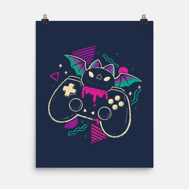 Creepy Cute Gamer Bat-None-Matte-Poster-xMorfina