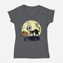 The Game Before Halloween-Womens-V-Neck-Tee-zascanauta