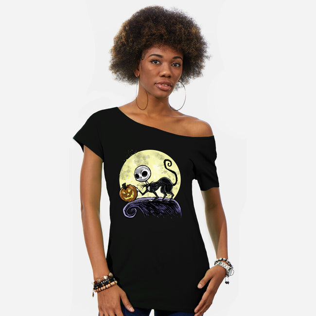 The Game Before Halloween-Womens-Off Shoulder-Tee-zascanauta