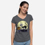 The Game Before Halloween-Womens-V-Neck-Tee-zascanauta