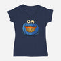 The Pumpkin Monster-Womens-V-Neck-Tee-erion_designs