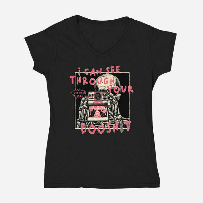 Soul Goes Here-Womens-V-Neck-Tee-glitchygorilla