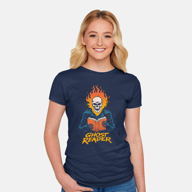 Ghost Reader-Womens-Fitted-Tee-dfonseca