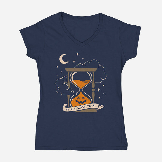 Halloween Is Near-Womens-V-Neck-Tee-dfonseca