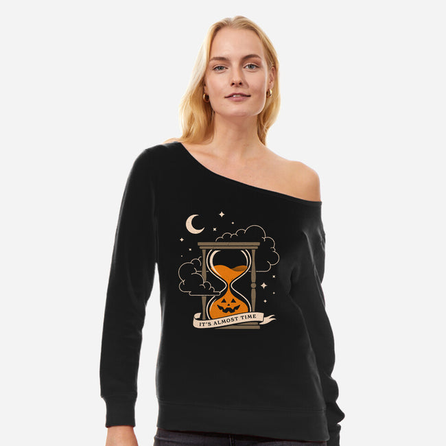 Halloween Is Near-Womens-Off Shoulder-Sweatshirt-dfonseca