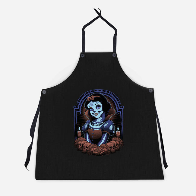 Skull White-Unisex-Kitchen-Apron-Astrobot Invention