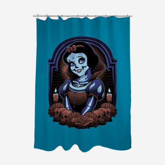 Skull White-None-Polyester-Shower Curtain-Astrobot Invention