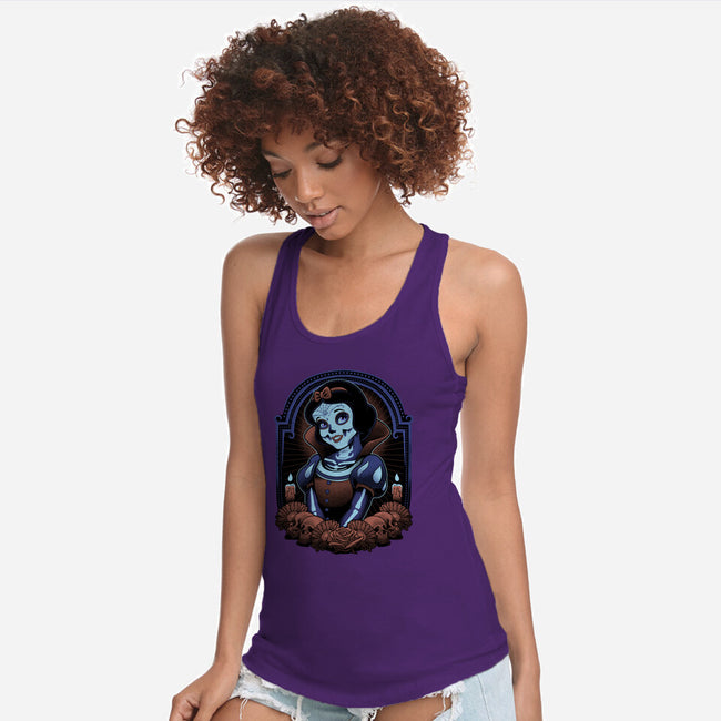 Skull White-Womens-Racerback-Tank-Astrobot Invention