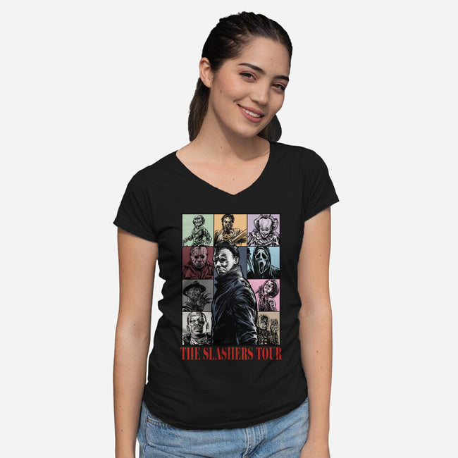 The Slashers Tour-Womens-V-Neck-Tee-zascanauta