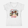 Up To No Good Social Club-Womens-V-Neck-Tee-glitchygorilla