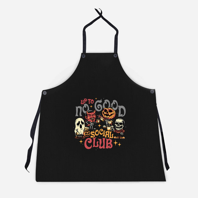 Up To No Good Social Club-Unisex-Kitchen-Apron-glitchygorilla