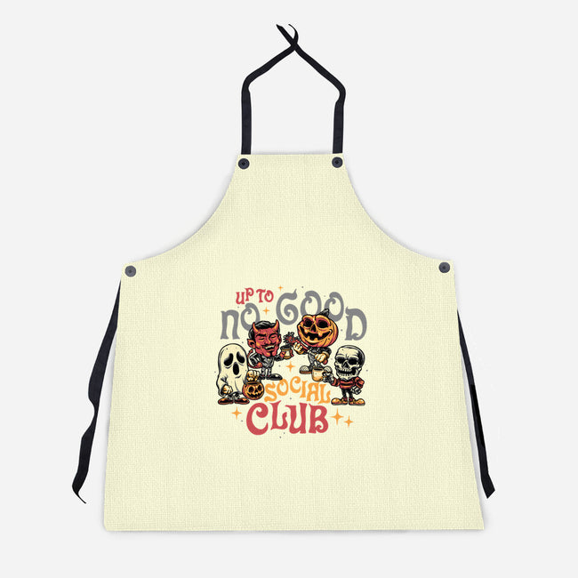 Up To No Good Social Club-Unisex-Kitchen-Apron-glitchygorilla