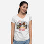 Up To No Good Social Club-Womens-V-Neck-Tee-glitchygorilla