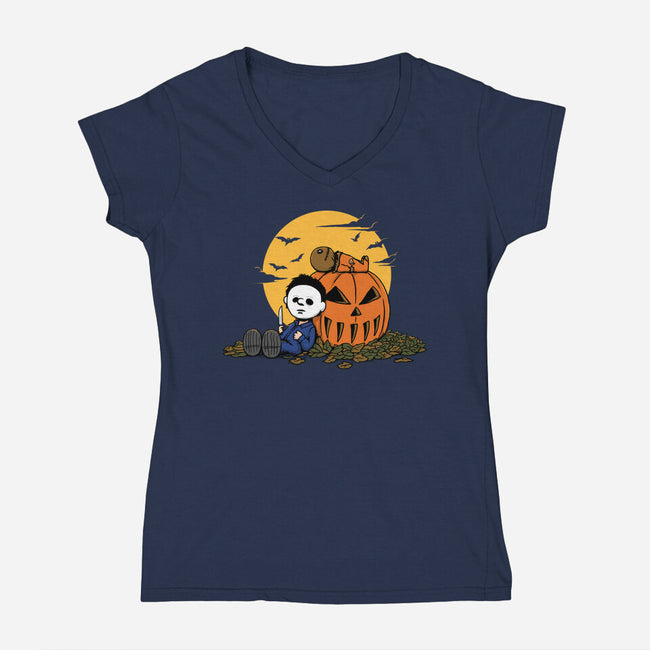 Halloweenuts-Womens-V-Neck-Tee-pigboom