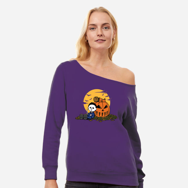 Halloweenuts-Womens-Off Shoulder-Sweatshirt-pigboom