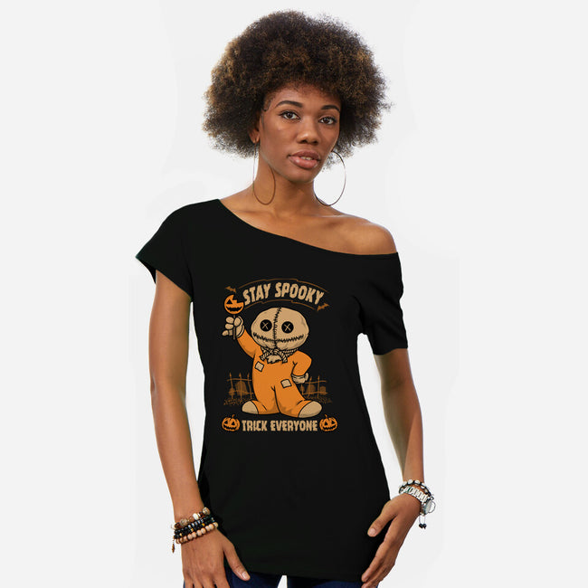 Stay Spooky Trick Everyone-Womens-Off Shoulder-Tee-pigboom