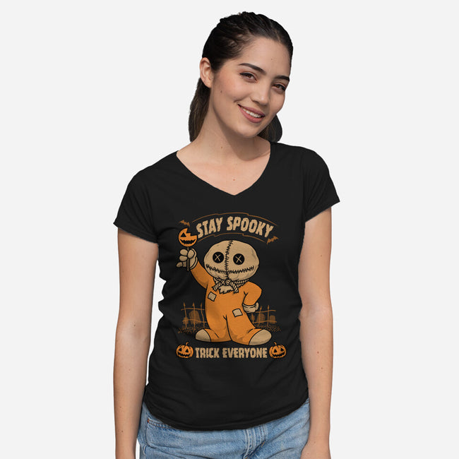 Stay Spooky Trick Everyone-Womens-V-Neck-Tee-pigboom