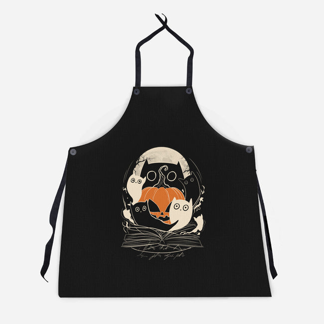 Ghostly Cats-Unisex-Kitchen-Apron-fanfabio