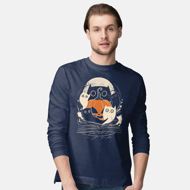 Ghostly Cats-Mens-Long Sleeved-Tee-fanfabio