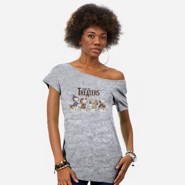 Trick Or Treat Road-Womens-Off Shoulder-Tee-Xentee