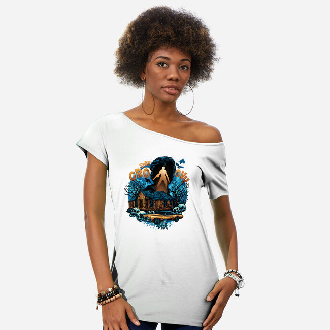 Spooky And Groovy-Womens-Off Shoulder-Tee-glitchygorilla