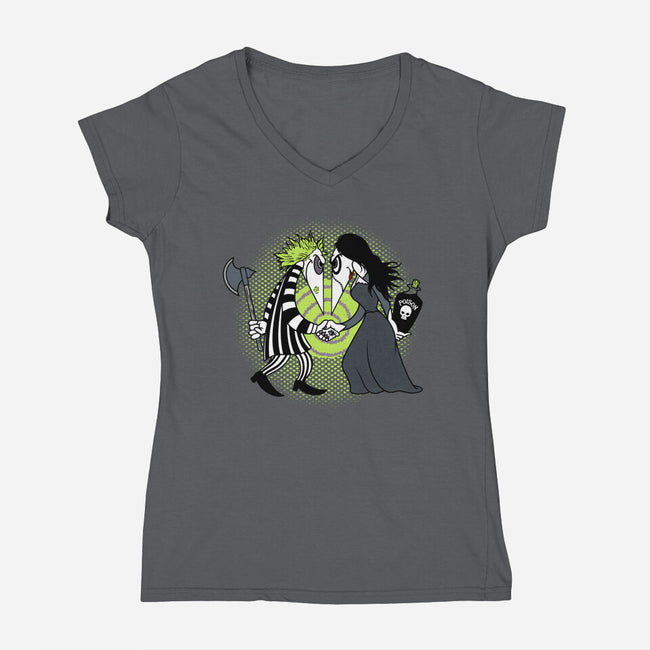 Grave Robber Vs Witch-Womens-V-Neck-Tee-SeamusAran