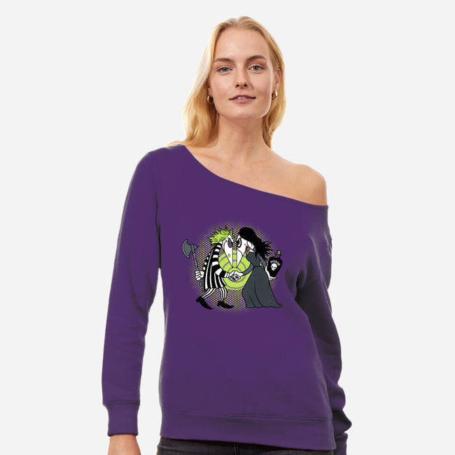 Grave Robber Vs Witch-Womens-Off Shoulder-Sweatshirt-SeamusAran