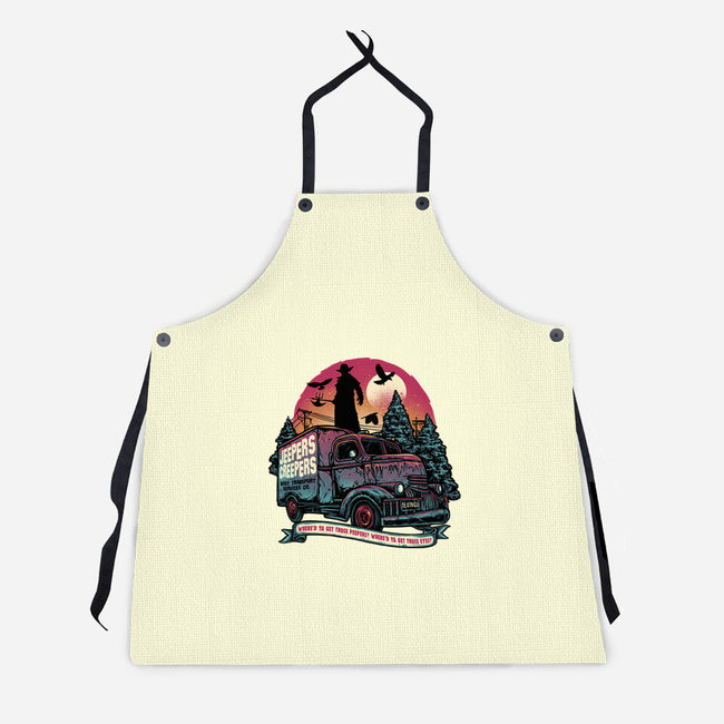 Creepers Transport Service-Unisex-Kitchen-Apron-glitchygorilla