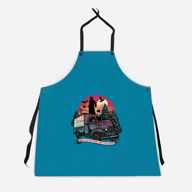 Creepers Transport Service-Unisex-Kitchen-Apron-glitchygorilla