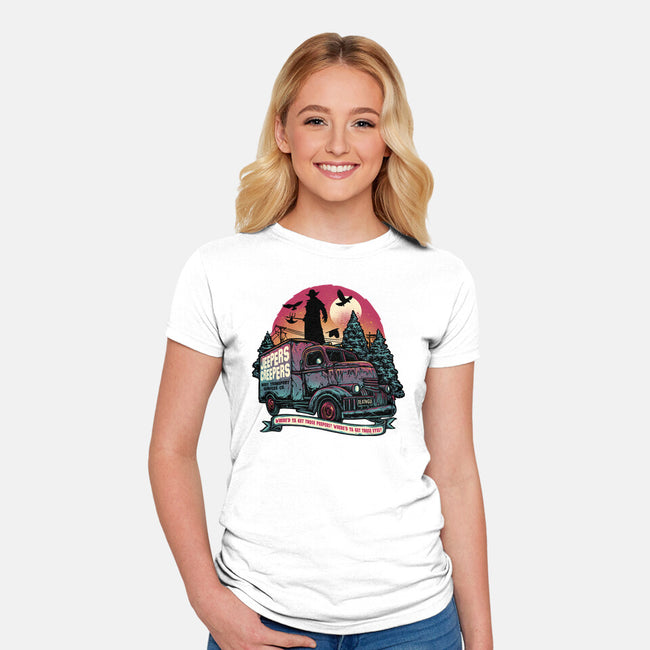 Creepers Transport Service-Womens-Fitted-Tee-glitchygorilla