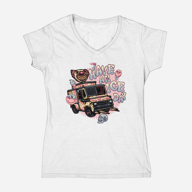 Have An Ice Day-Womens-V-Neck-Tee-glitchygorilla