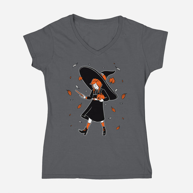 Salt Witch Girl-Womens-V-Neck-Tee-Studio Mootant