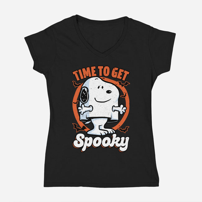 Spooky Beagle Halloween-Womens-V-Neck-Tee-Studio Mootant