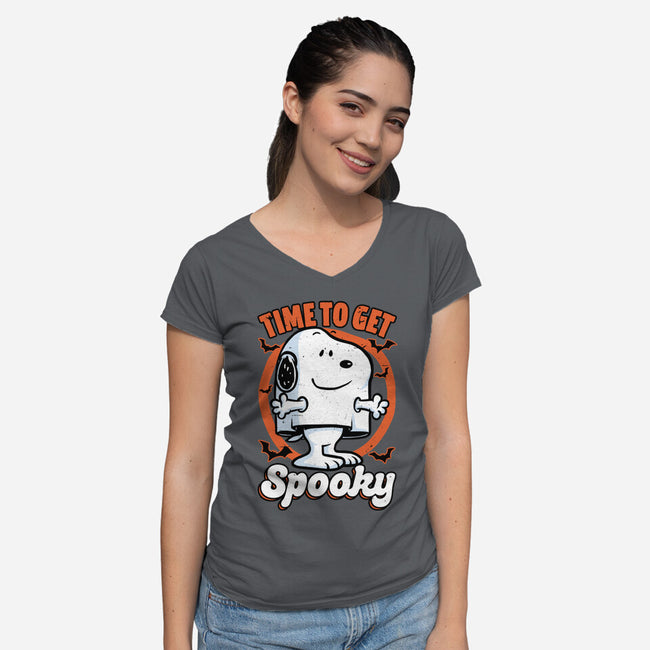 Spooky Beagle Halloween-Womens-V-Neck-Tee-Studio Mootant