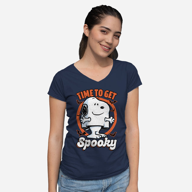 Spooky Beagle Halloween-Womens-V-Neck-Tee-Studio Mootant