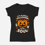 Halloween Soul Pumpkin-Womens-V-Neck-Tee-Studio Mootant