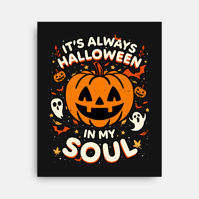 Halloween Soul Pumpkin-None-Stretched-Canvas-Studio Mootant