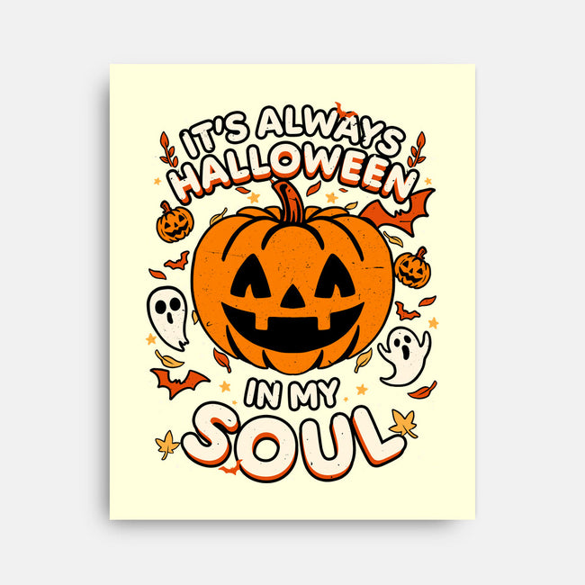 Halloween Soul Pumpkin-None-Stretched-Canvas-Studio Mootant