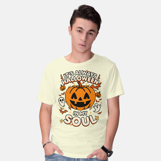 Halloween Soul Pumpkin-Mens-Basic-Tee-Studio Mootant