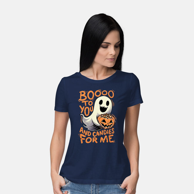 Halloween Ghost Candies-Womens-Basic-Tee-Studio Mootant