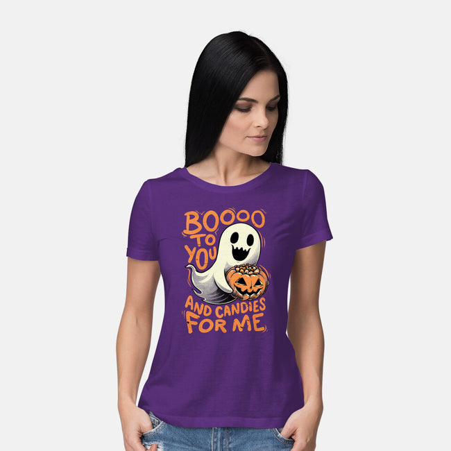 Halloween Ghost Candies-Womens-Basic-Tee-Studio Mootant