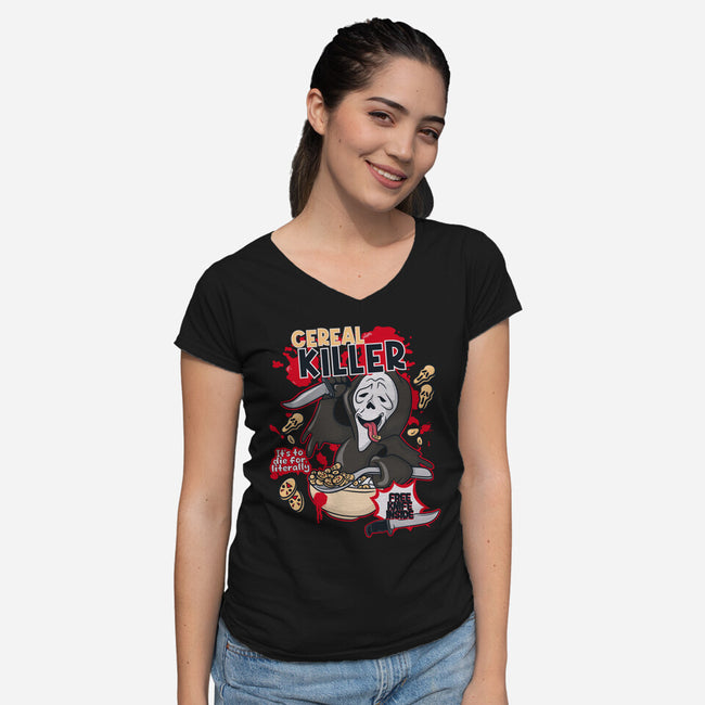 Cereal Literally To Die For-Womens-V-Neck-Tee-Claudia