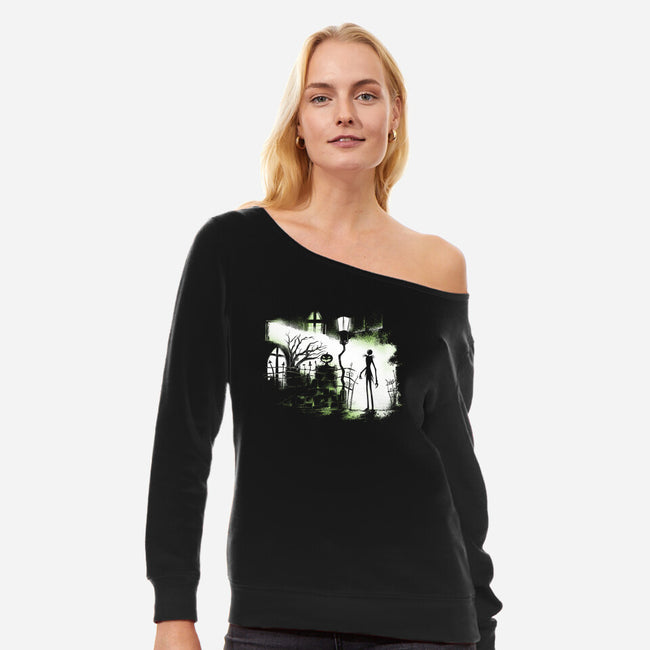 The Exorcism Before Christmas-Womens-Off Shoulder-Sweatshirt-zascanauta