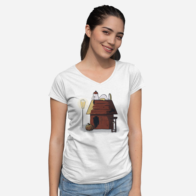 Sweet Home-Womens-V-Neck-Tee-OnlyColorsDesigns