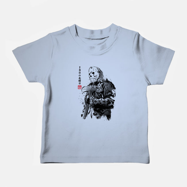 Crystal Lake Killer Sumi-e-Baby-Basic-Tee-DrMonekers