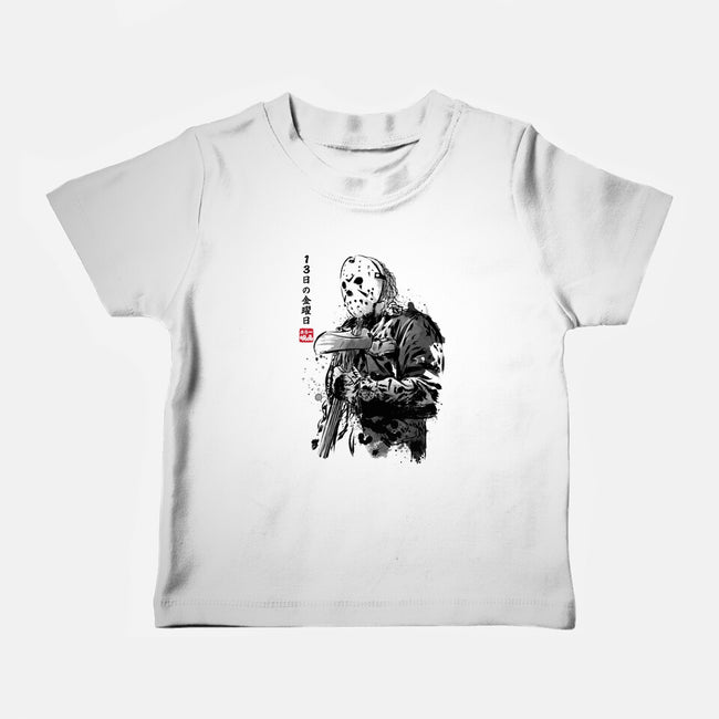 Crystal Lake Killer Sumi-e-Baby-Basic-Tee-DrMonekers