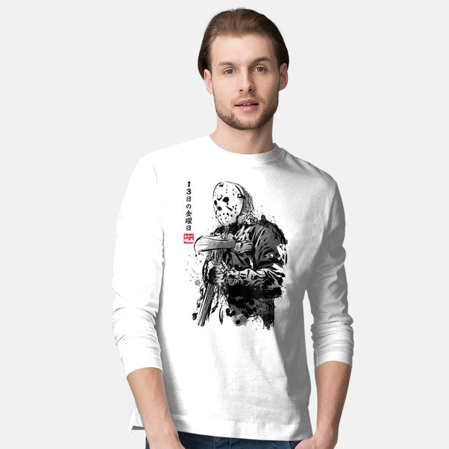 Crystal Lake Killer Sumi-e-Mens-Long Sleeved-Tee-DrMonekers